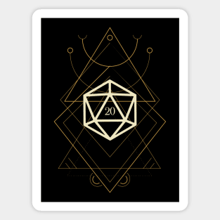 Esoteric Polyhedral D20 Dice Tarot Nine Magnet